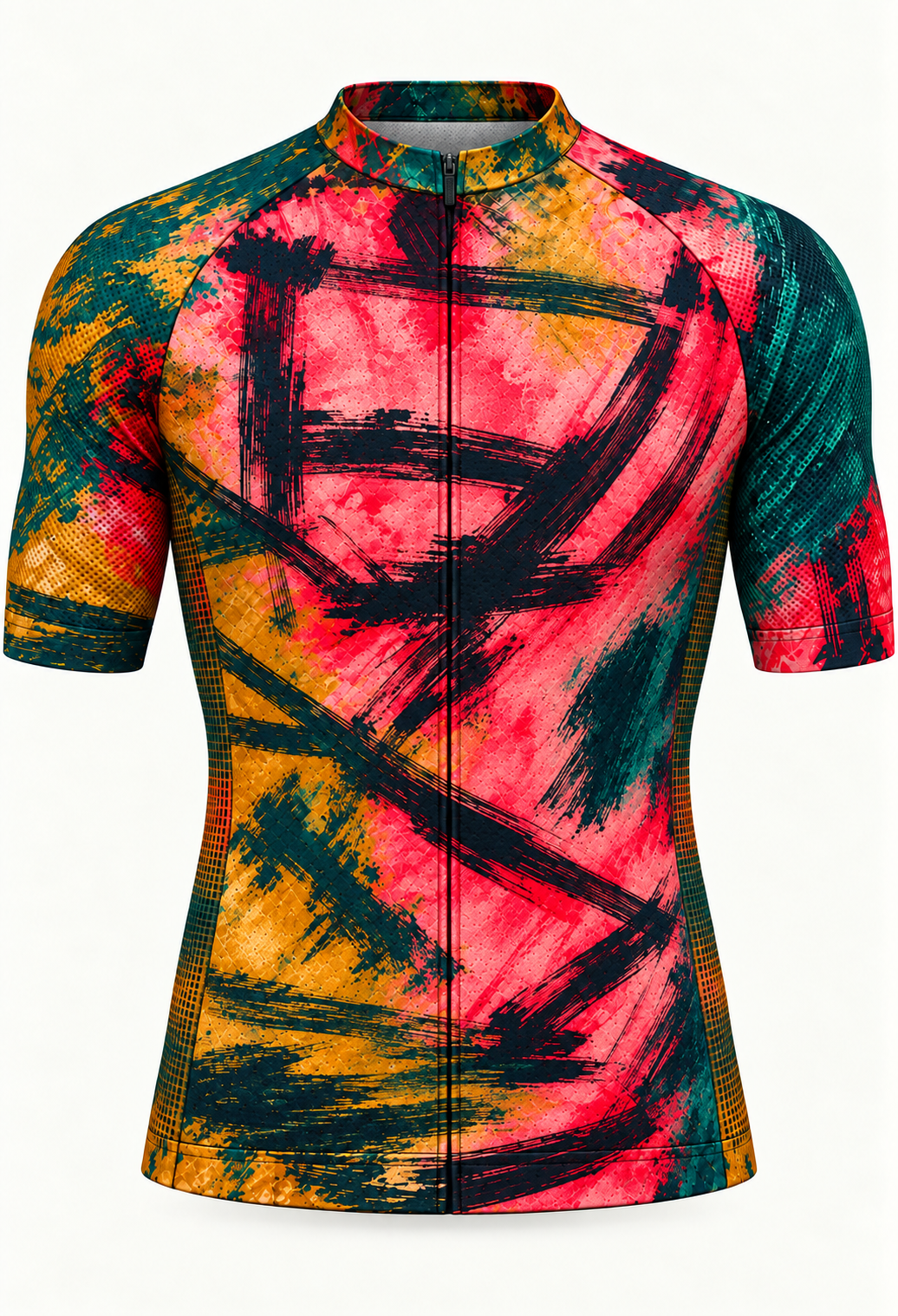 GarageCycles Paul Klee artist edition premium cycling jersey, front view